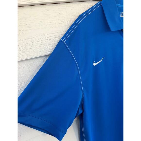Nike Golf Dri-Fit Blue Polo Shirt XL Embroidered Athletic Golf Mens - Picture 5 of 7